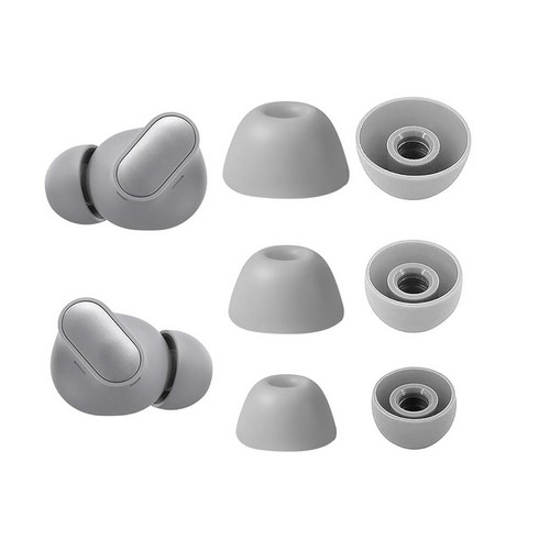 Beats Studio Buds+ 3쌍 교체 실리콘 이어팁 키트 청소 브러시 포함 색상 랜덤, 1세트, 회색