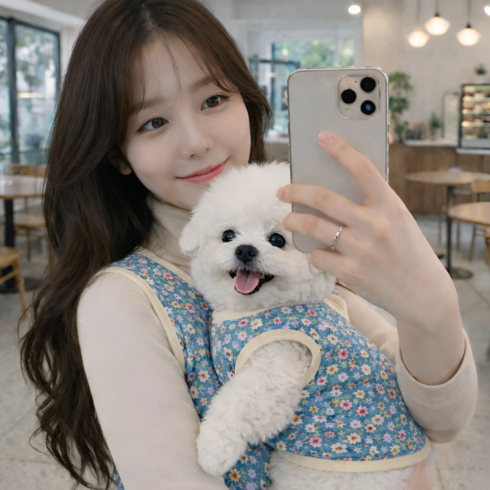 댕댕랩 강아지 김장조끼 할매조끼 겨울 수면 보온 털 조끼 설날 명절 옷 촌캉스룩, 1개, 블루