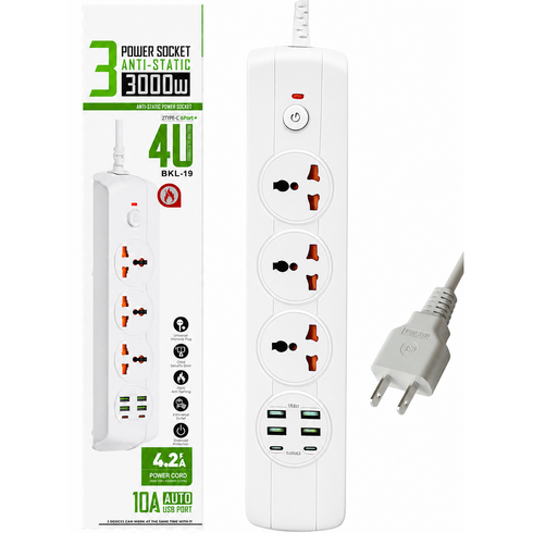 라이프디 110v Usb 멀티탭 3구 일본 미국 대만 해외 여행 멀티어댑터 220v 변환, 1개