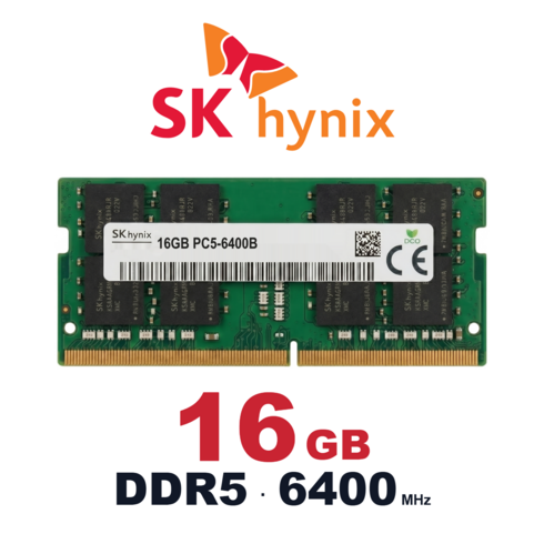 SK 하이닉스 노트북용 DDR5 램 메모리 SODIMM, 1개, 16GB 6400MHz (PC5-51200)