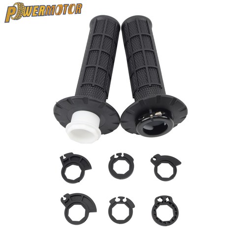 7/8인치 22mm 범용 오토바이 그립 스냅온 캠 핸드 그립 (KTM CRF SXF EXC 야마하 혼다 가와사키 스즈키 모토크로스 더트 바이크 용), 1세트, 검은색