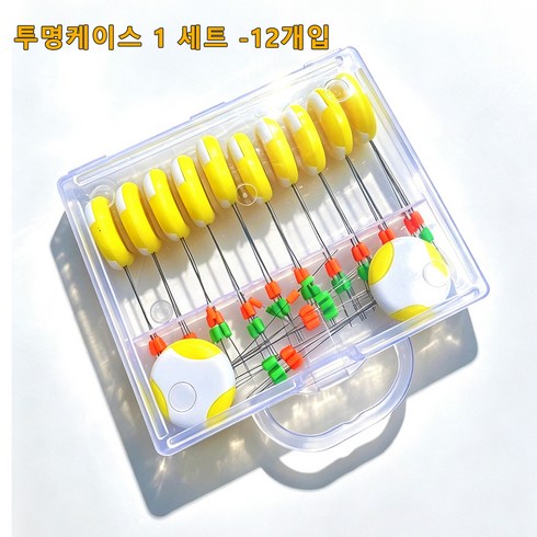 이중 찌스토퍼 L M S SS 12조합 투명케이스 민물낚시.이중찌멈춤고무, 12개
