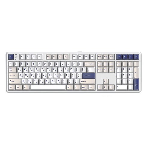 한성컴퓨터 3모드 가스켓 저소음 유무선 기계식 키보드 38g, 오션화이트, GK798 PRO, 딥블루 뽀송