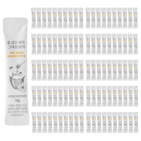 꿀같은하루 그대로담아 사양벌꿀 국내산 꿀스틱, 100개, 10g
