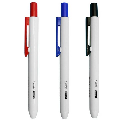 뽀너스 똑딱이 네임펜 3color 세트, 1세트, 3색, 1팩