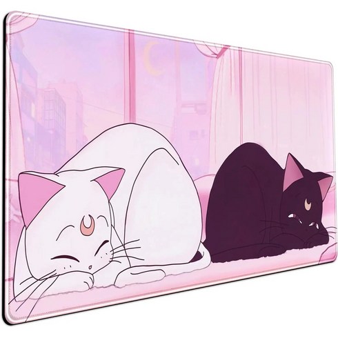 고양이 그림 인쇄 게임용 사무용 마우스 장패드 400X900X3MM, 1개, 고양이 6