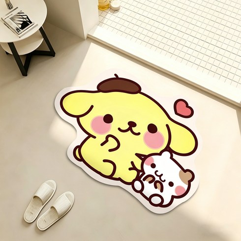 캐릭터즈 규조토 발매트 귀여운 미끄럼방지 욕실 주방 매트, 1개, 폼폼푸린-1