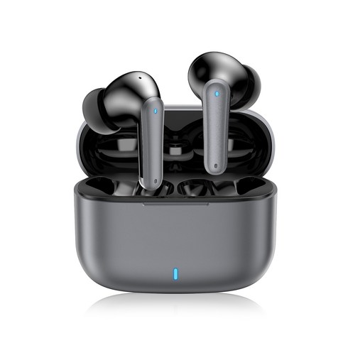 YINTEE 블루투스 이어폰 무선 커널형 노이즈 캔슬링 Hi-Fi 고음질 블루투스 6.0, 그레이, T19