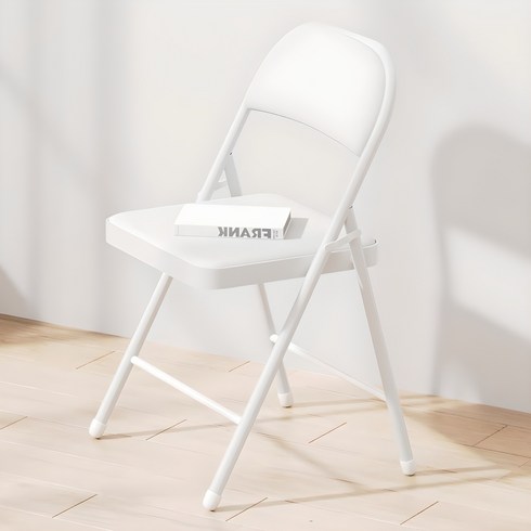 하비티 가죽 쿠션 접이식 의자, 화이트, 1개