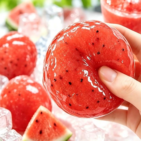 Zeviro 과일 샤베트 말랑이 슬랑이 샤베트 촉감 스퀴시, 1개, 120g, 수박