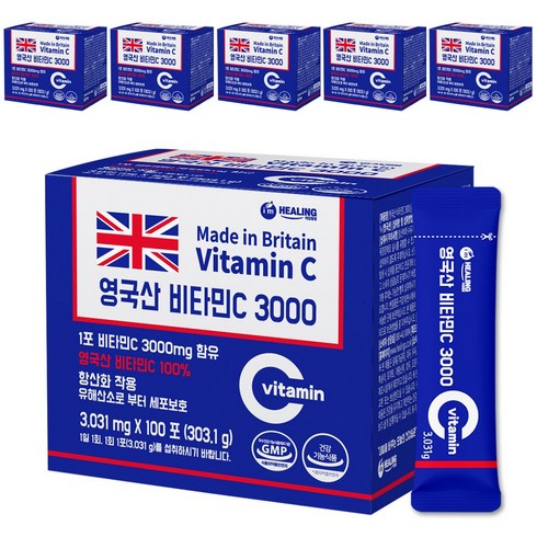 아임힐링 영국산 비타민C 3000 100포, 303.1g, 6개