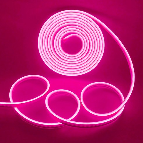 LED 네온 아트플렉스 DIY 줄조명 DC12V 5M 6x12mm 전원 어뎁터 포함, 1개, 12v 6mm 핑크