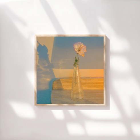 MORIN 정사각형 나무무늬 실내 액자 벽걸이 액자 1개 50x50cm 원목색