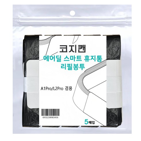 에어딜 코지캔 스마트휴지통 전용리필봉투 5롤, 3개, 15L