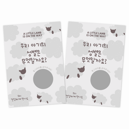 소소담 젠더리빌 복권 1+1 성별공개 이벤트 카드 임밍아웃 파티, 2개, 양-딸