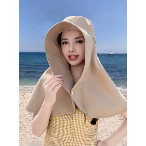 불라 자외선 차단 모자 해빛가리개 야외작업용 모자, 베이지