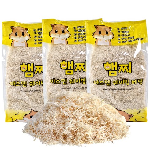 햄찌 아스펜 쉐이빙 베딩, 10L, 3개