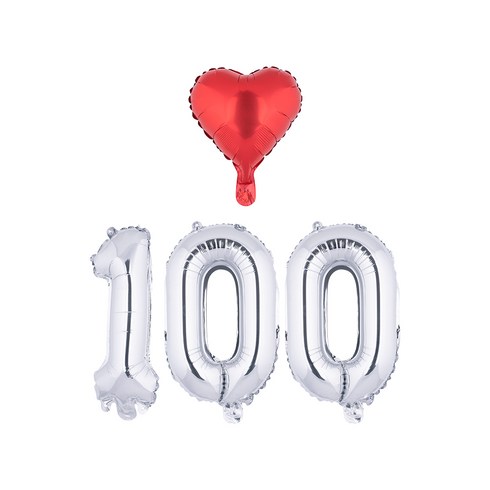 아트포유 100일 200일 300일 백일 풍선 이벤트 세트 4P, 1개, 화이트 골드 100
