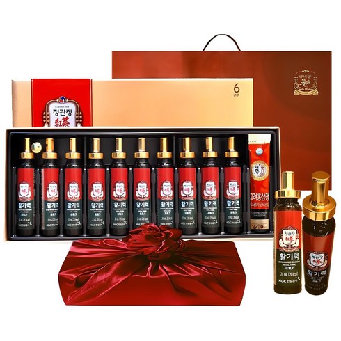 정관장 6년근 홍삼정 활기력 10세트(홍삼농축액 비타민함량) 200ml+쇼핑백 골프 여행 추석 설 명절 선물세트(보자기포함) 1개, 200ml, 1세트