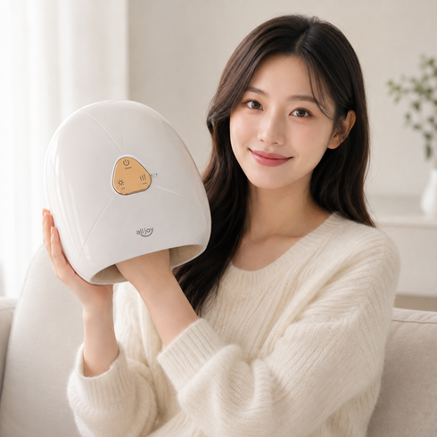 올조이 온열 손마사지기 손가락 마사지기 무선 핸드 손안마기, AJHDM2401, 화이트