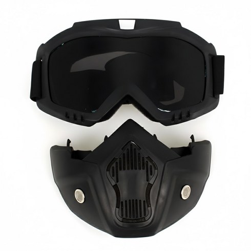 원웨이 스키 보드 고글 마스크 분리형 오토바이 자전거 겸용 2칼라, 블랙, 1개