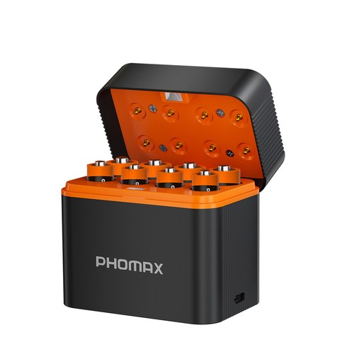 PHOMAX 8알 1.5V 리튬 배터리 충전함 AA 4200mWh + AAA 1100mWh 고용량 KC인증 건전지 가정용 다용도 장난감 리모컨 호환 PH-L812, 1개
