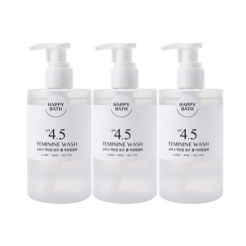 해피바스 pH 4.5 약산성 로즈 젤 여성청결제, 300ml, 3개