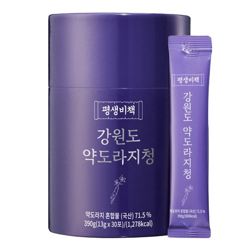 평생비책 강원도 약도라지청 100% 약도라지 무설탕, 1세트, 30개입, 13g