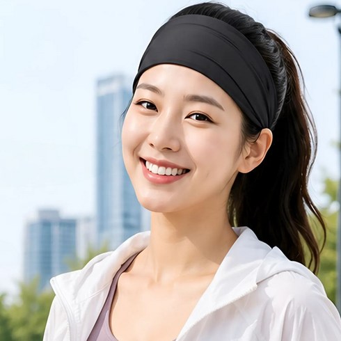 라이프핏 여성 러닝 스포츠 헤어밴드, 블랙, 1개