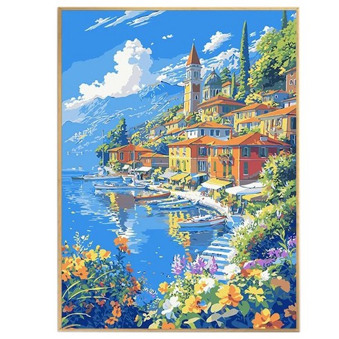Luntim DIY 명화그리기 유화 그림 그리기 선물 아크릴화 30x40 1개, 힐링 해변 그림