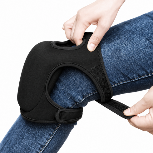 오피모 작업용 무릎보호대 두툼한 쿠션 다용도 무릎패드, 1세트, 블랙