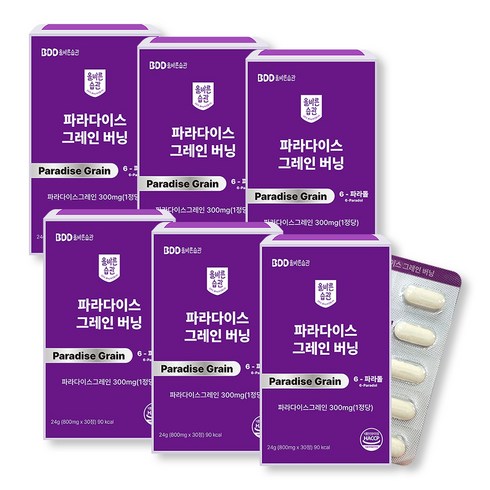 올바른습관 파라다이스 그레인 버닝 6파라돌 300mg, 6개, 30정