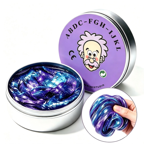 Zeviro 박사 퍼티 고투명 퍼티 말랑이 가소성 슬라임 스퀴시, 1개, 49g, 투명 갤럭시