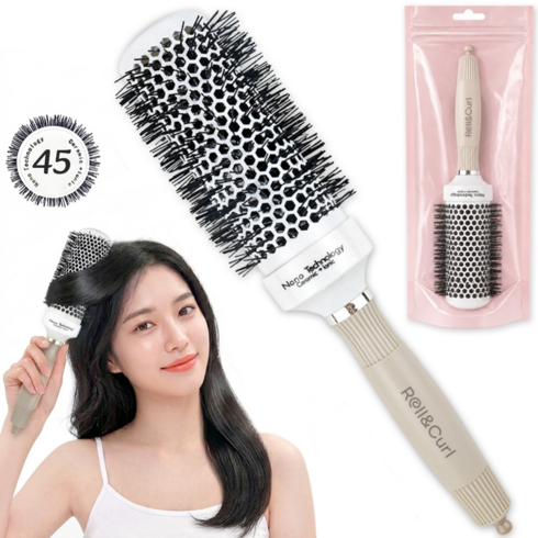 롤앤컬 대왕 세라믹 롤빗 드라이 브러쉬, 1개, 45 크림베이지
