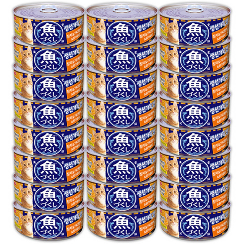 이나바 고양이 생선가득캔, 혼합맛(참치/가다랑어/가다랑어포), 60g, 24개
