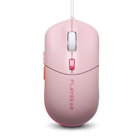 플레이기어 PM121 silent 무소음 RGB 마우스, 베이비핑크