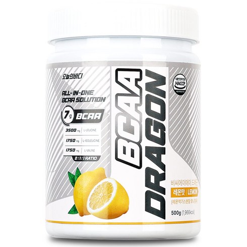 오늘의바디 드래곤 필수 아미노산 BCAA 레몬맛, 500g, 1개