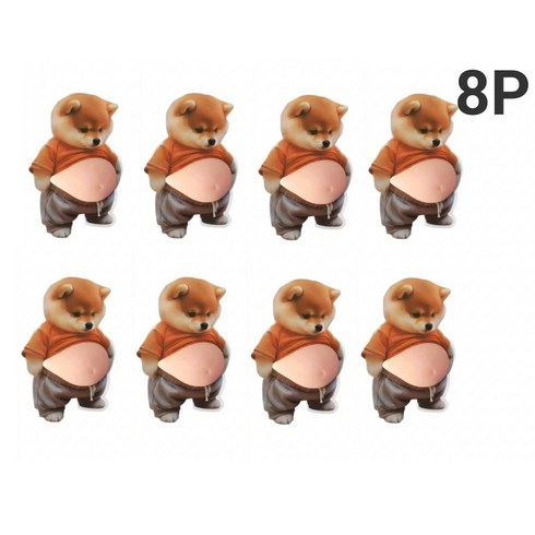 제이영스 문콕방지 말랑이 스티커 스트레스해소 차량용 스티커 4+4, 8개, 강아지