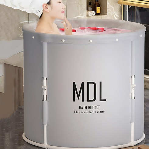 원형 원터치 접이식 욕조 특대형 5cm 반신욕 이동식, MDL(쿠션+벨브 포함), 1개