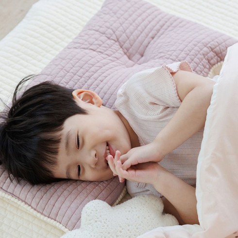 바미블랑 국내생산100% 반전매력 낮은 베개 유아 순면베개 태열 아기 신생아 순면 100수, 인디핑크