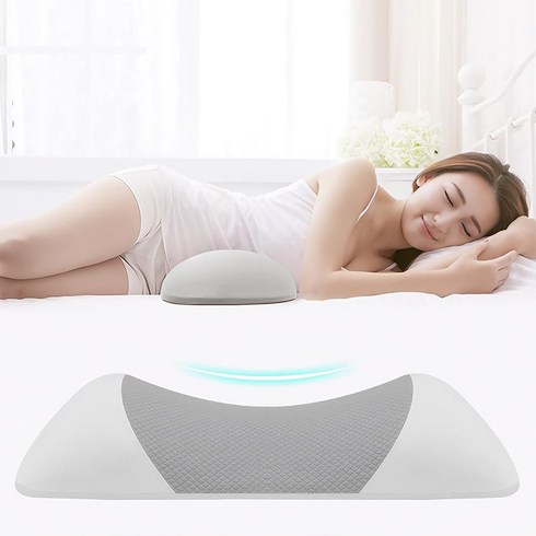 ZOZI 침대용 메모리폼 허리쿠션 허리디스크 보호 허리베개, 1개, 연그레이