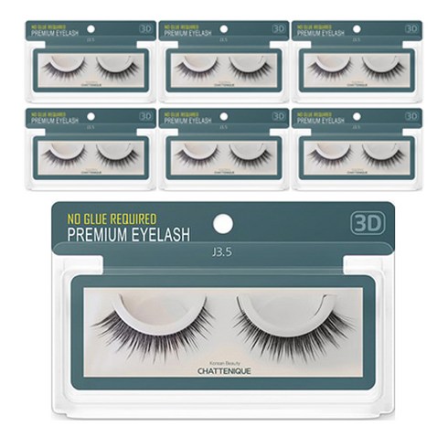 샤뜨니끄 원터치 3초 3D속눈썹 세트, j3.5-10mm, 7개