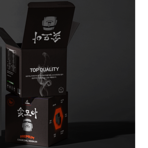 품질검사 1등급! 물담배 시샤 후카 숯 100% 프리미엄 코코넛숯 큐브형 x 1kg (CUBE72개) 10개