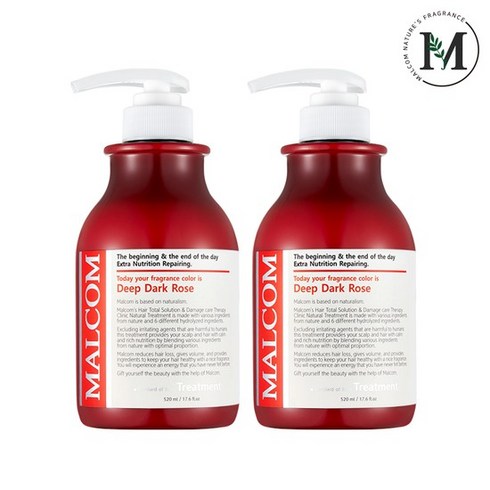말콤 딥 다크로즈 헤어트리트먼트, 520ml, 2개