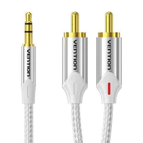 벤션 실버 프리미엄 3.5mm 스테레오 to 2 RCA 오디오 케이블 BCNI, BCNII-3m, 1개