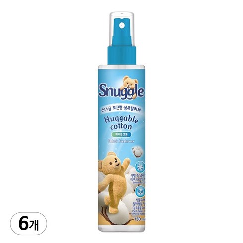 스너글 허거블 코튼 더블 소프트 섬유탈취제 본품, 150ml, 6개