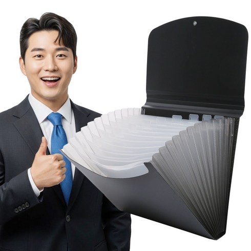 오일일 아코디언 파일 인덱스, 1개, 블랙