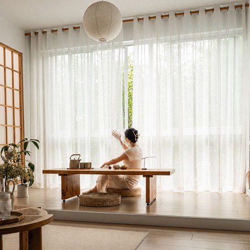 [1+1]HOMEY NEST 비침없는 린넨 쉬폰커튼 인테리어 거실 커튼 안방 커텐 작은창 창문 린넨 커튼 아일렛형