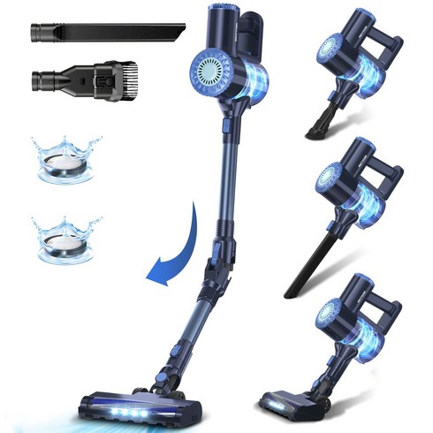 2025년형 프리티케어 무선 청소기 핸디 청소기 W400 하얀색, Blue