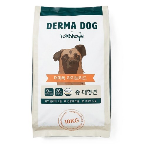 더마독 라지브리드 중대형견 강아지 골든리트리버 진돗개 보더콜리 대용량 사료, 1개, 10kg, 양고기